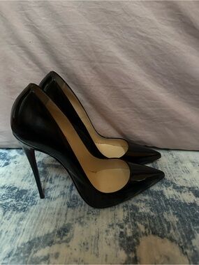 Christian Louboutin Black Patent Pointed Stiletto Pumps